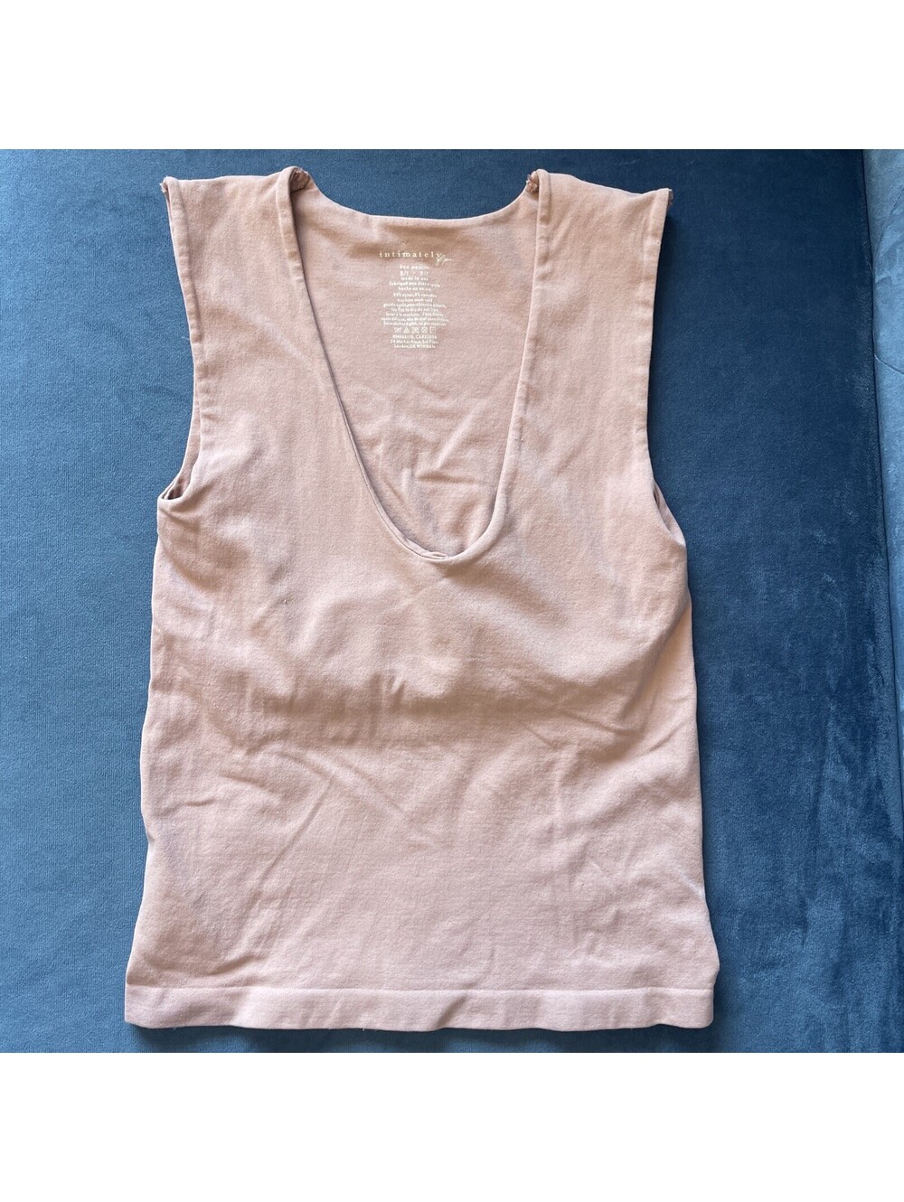 Free People Intimately Cami Tank Top Seamless Deep V-Neck XS/S Dusty Rose Pink